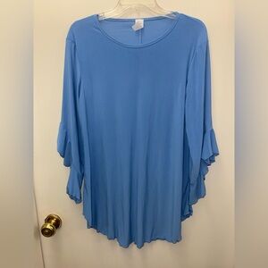 Blue Women's Top And Floral Skirt